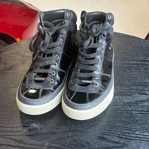 Jimmy Choo Glossy High-Top Sneakers
